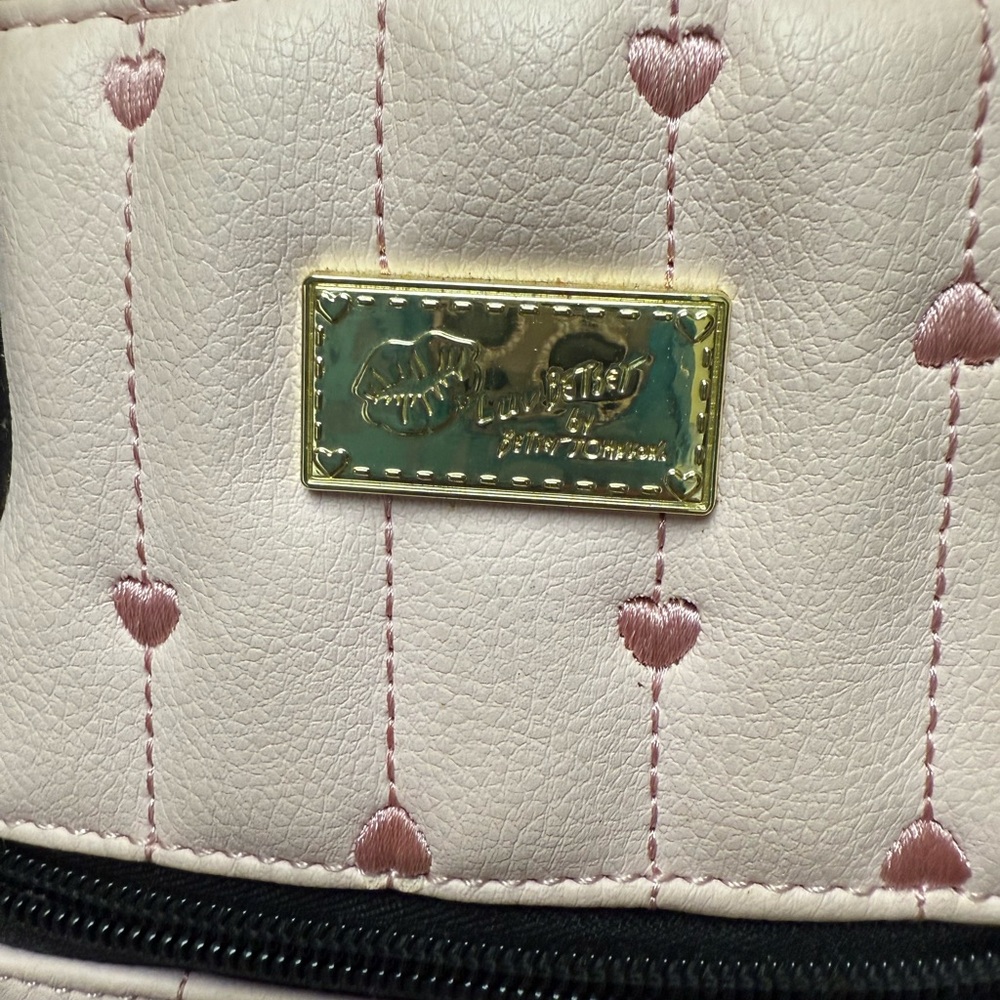 Betsey Johnson Pink Heart-Embellished Backpack